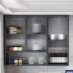 Meuble de rangement suspendu en métal gris pour cuisine