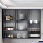 Meuble de rangement suspendu en métal gris pour cuisine