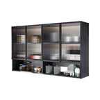 Meuble de rangement suspendu en métal gris pour cuisine