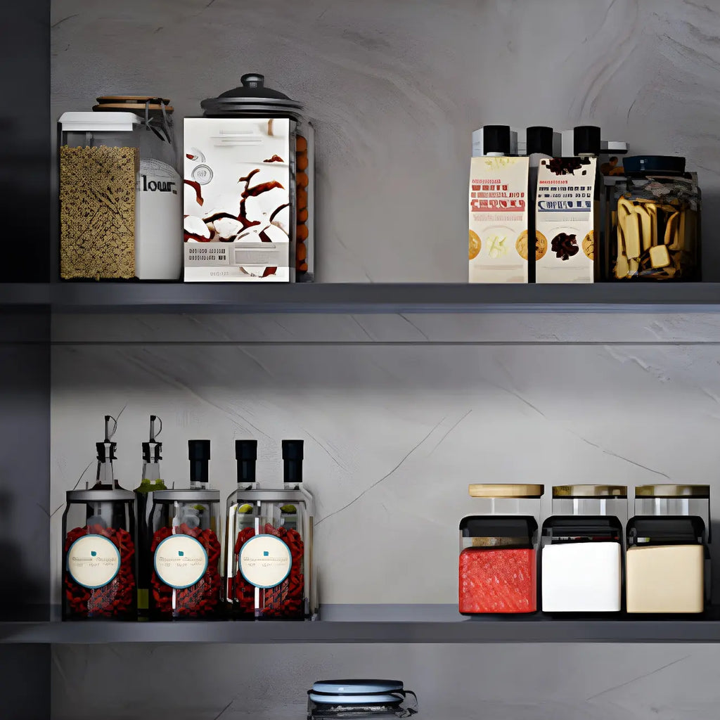 Meuble de rangement suspendu en métal gris pour cuisine