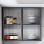 Meuble de rangement suspendu en métal gris pour cuisine