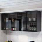 Meuble de rangement suspendu en métal gris pour cuisine