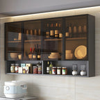 vaisselier mural en bois gris pour cuisine