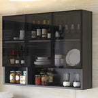 vaisselier mural en bois gris pour cuisine