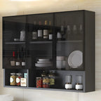 vaisselier mural en bois gris pour cuisine