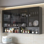 vaisselier mural en bois gris pour cuisine