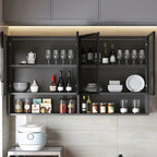 vaisselier mural en bois gris pour cuisine
