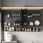 vaisselier mural en bois gris pour cuisine