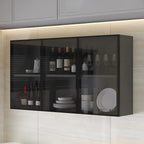 vaisselier mural en bois gris pour cuisine