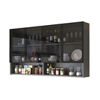 vaisselier mural en bois gris pour cuisine