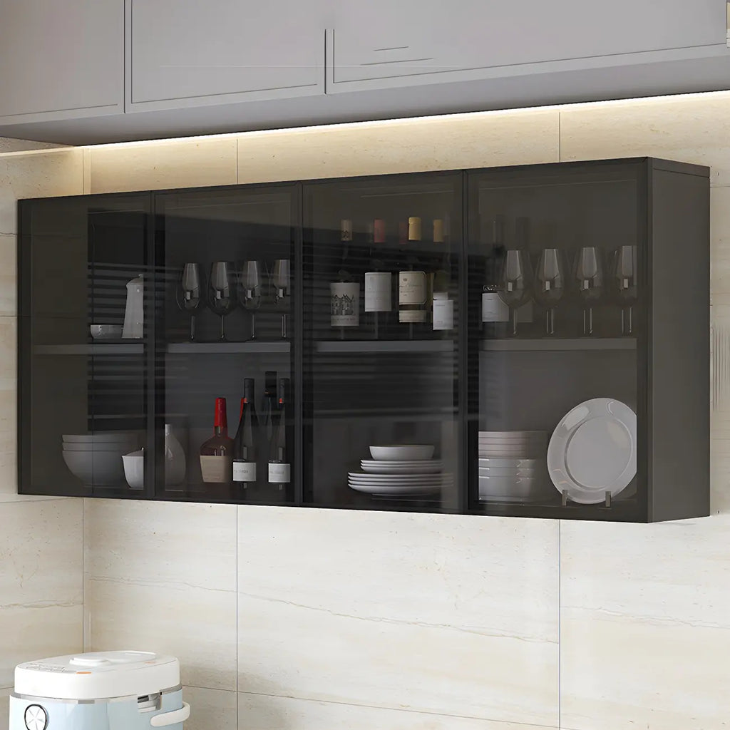 vaisselier mural en bois gris pour cuisine