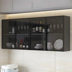 vaisselier mural en bois gris pour cuisine