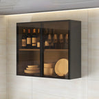 vaisselier mural en bois gris pour cuisine