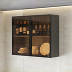 vaisselier mural en bois gris pour cuisine