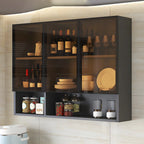 vaisselier mural en bois gris pour cuisine