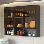 vaisselier mural en bois gris pour cuisine