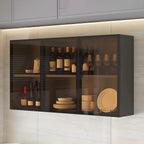 vaisselier mural en bois gris pour cuisine