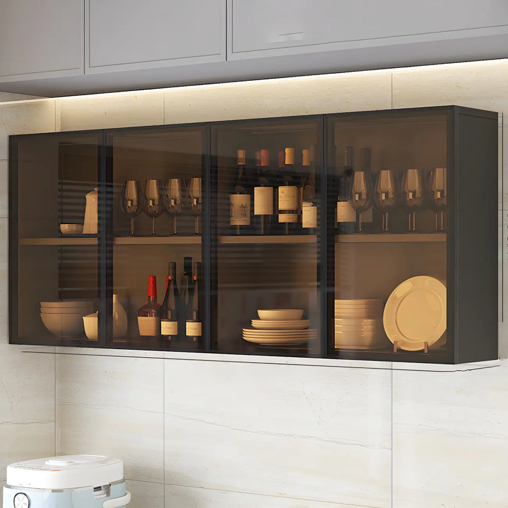 vaisselier mural en bois gris pour cuisine
