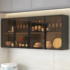 vaisselier mural en bois gris pour cuisine