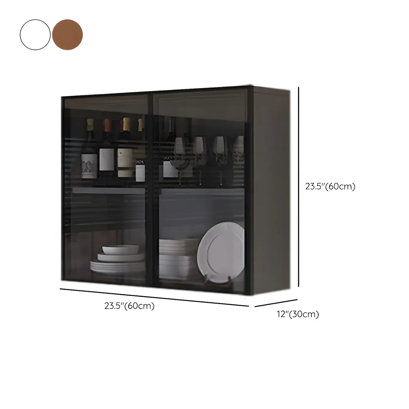 vaisselier mural en bois gris pour cuisine