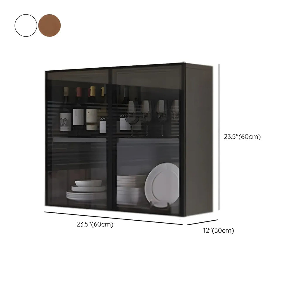 vaisselier mural en bois gris pour cuisine
