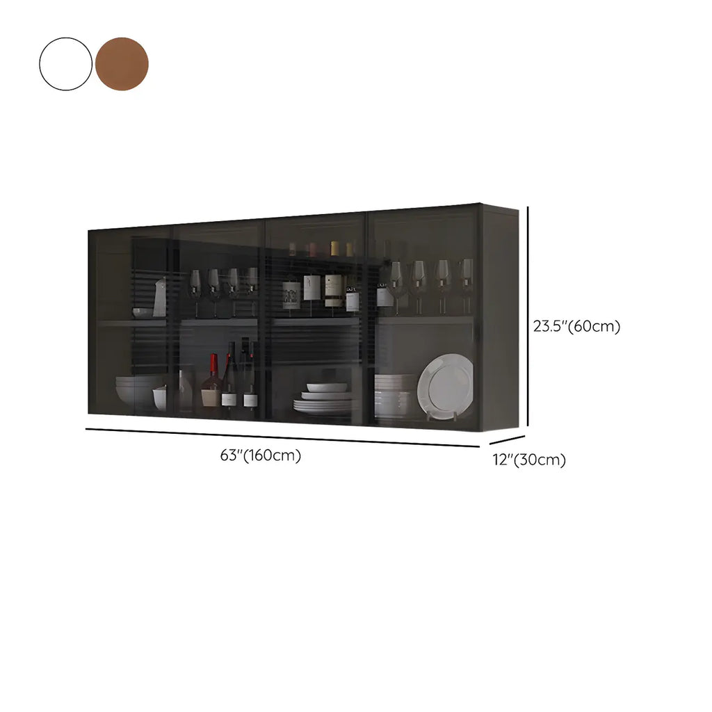 vaisselier mural en bois gris pour cuisine