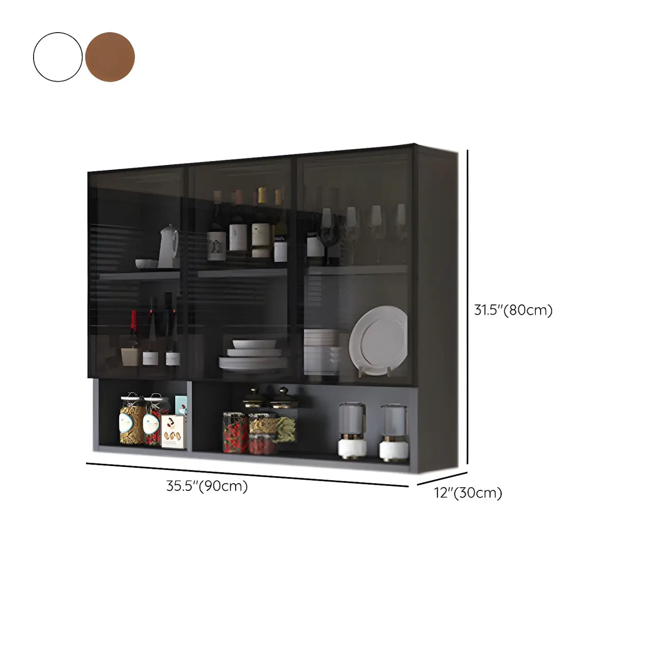vaisselier mural en bois gris pour cuisine
