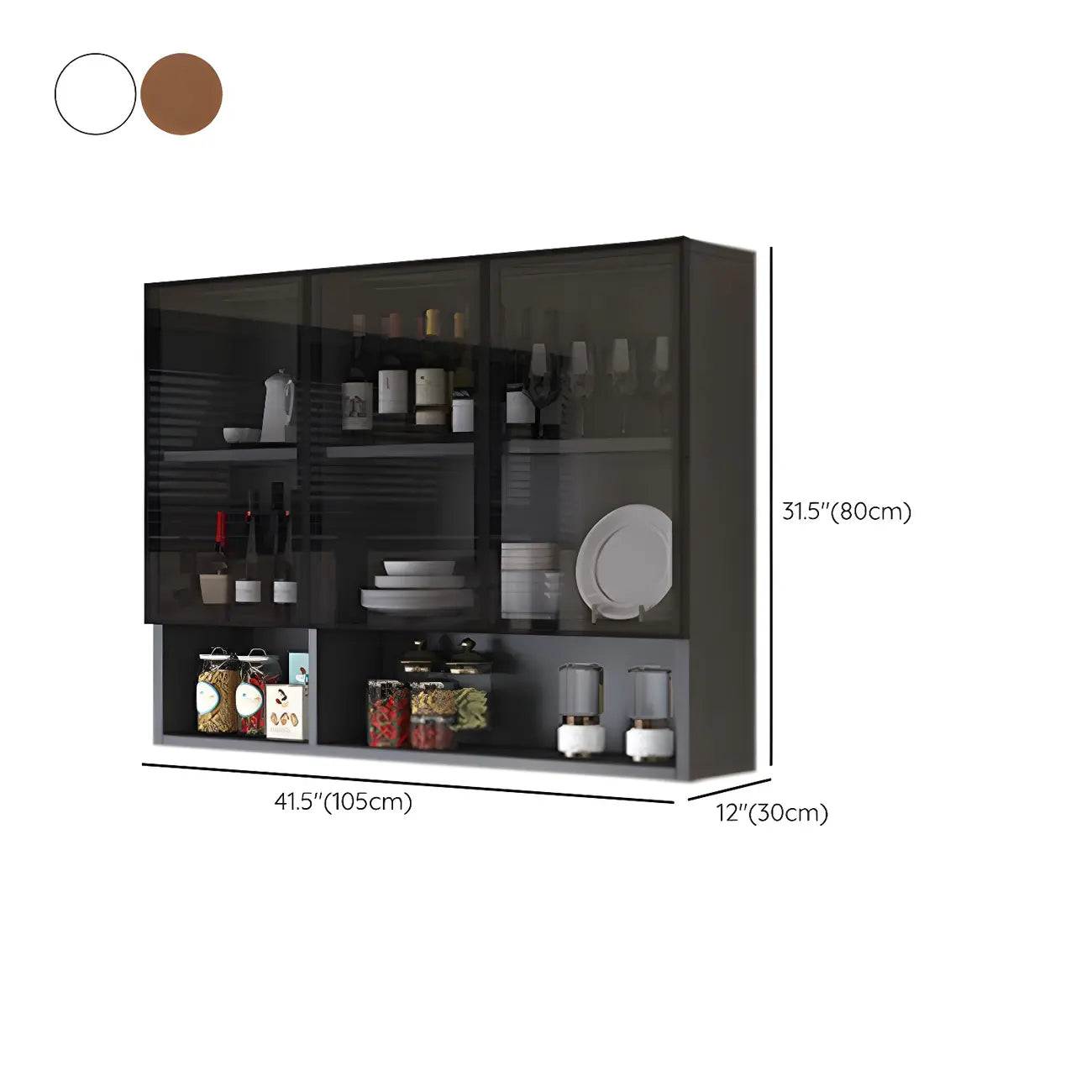 vaisselier mural en bois gris pour cuisine