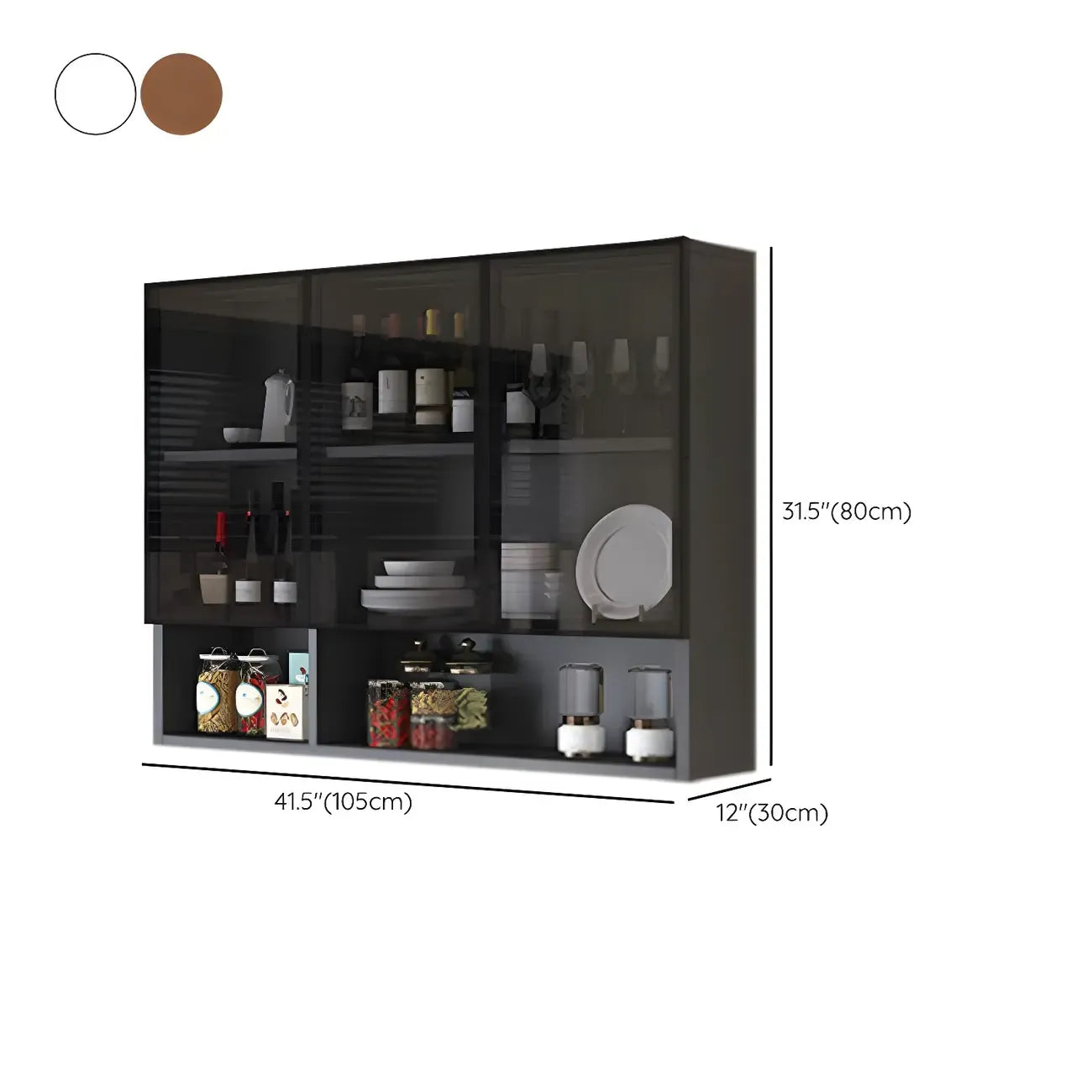 vaisselier mural en bois gris pour cuisine