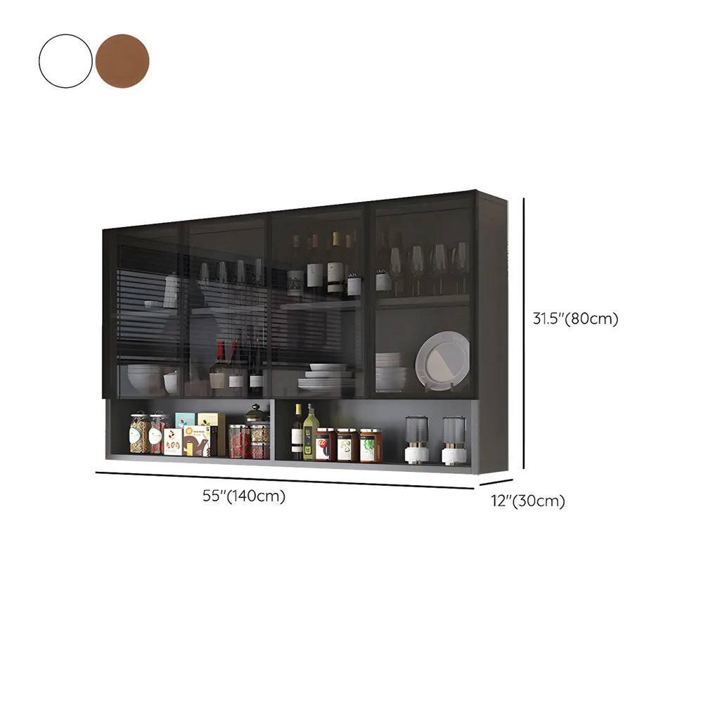 vaisselier mural en bois gris pour cuisine