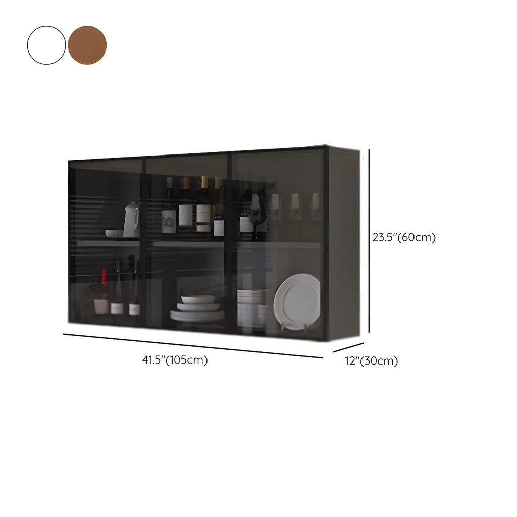 vaisselier mural en bois gris pour cuisine