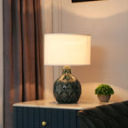 Lampe de chevet LED en céramique verte exquise, idéale pour les yeux.
