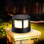 Lampe de poteau cylindrique en métal noir câblée