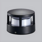 Lampe de poteau cylindrique en métal noir câblée