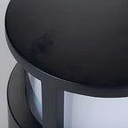 Lampe de poteau cylindrique en métal noir câblée