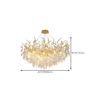 Lustre élégant en cristal doré à branches réglables en hauteur