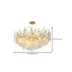 Lustre élégant en cristal doré à branches réglables en hauteur