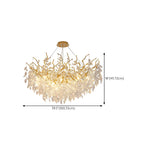 Lustre élégant en cristal doré à branches réglables en hauteur