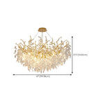 Lustre élégant en cristal doré à branches réglables en hauteur