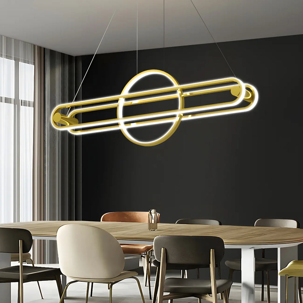 Lampadario a Sospensione Lineare Moderno Regolabile in Ferro