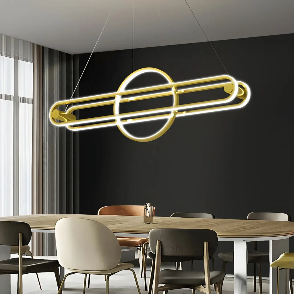 Lampadario a Sospensione Lineare Moderno Regolabile in Ferro