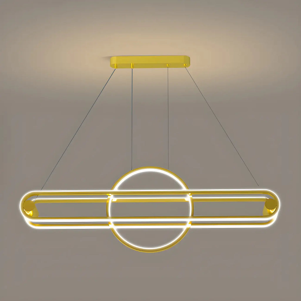 Lampadario a Sospensione Lineare Moderno Regolabile in Ferro