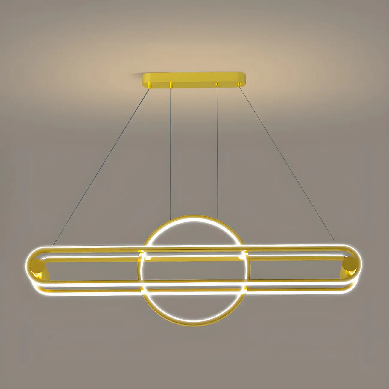 Lampadario a Sospensione Lineare Moderno Regolabile in Ferro