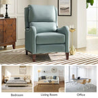 Fauteuil inclinable Brigida moderne en cuir véritable avec clous décoratifs et repose-pieds réglable (lot de 2) par HULALA HOME