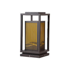 Lampe de poteau à rayures verticales en métal noir