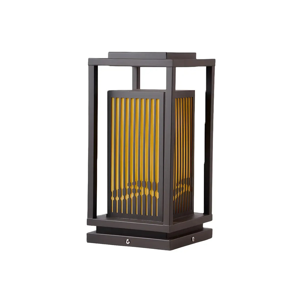 Lampe de poteau à rayures verticales en métal noir