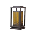 Lampe de poteau à rayures verticales en métal noir
