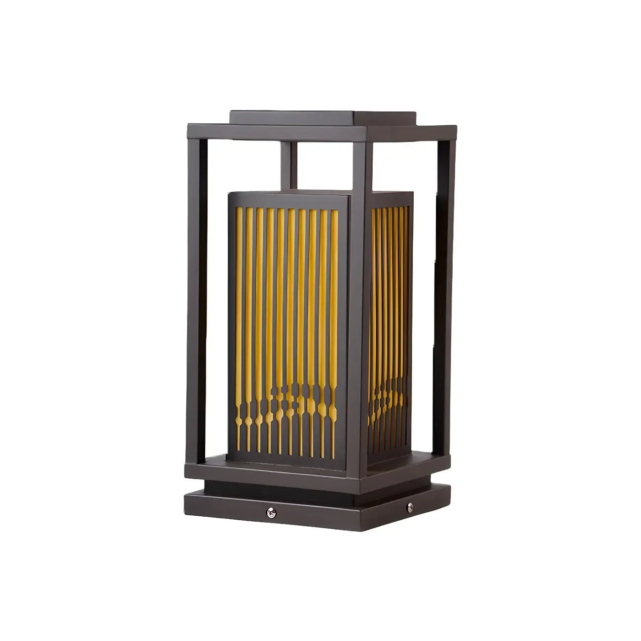 Lampe de poteau à rayures verticales en métal noir