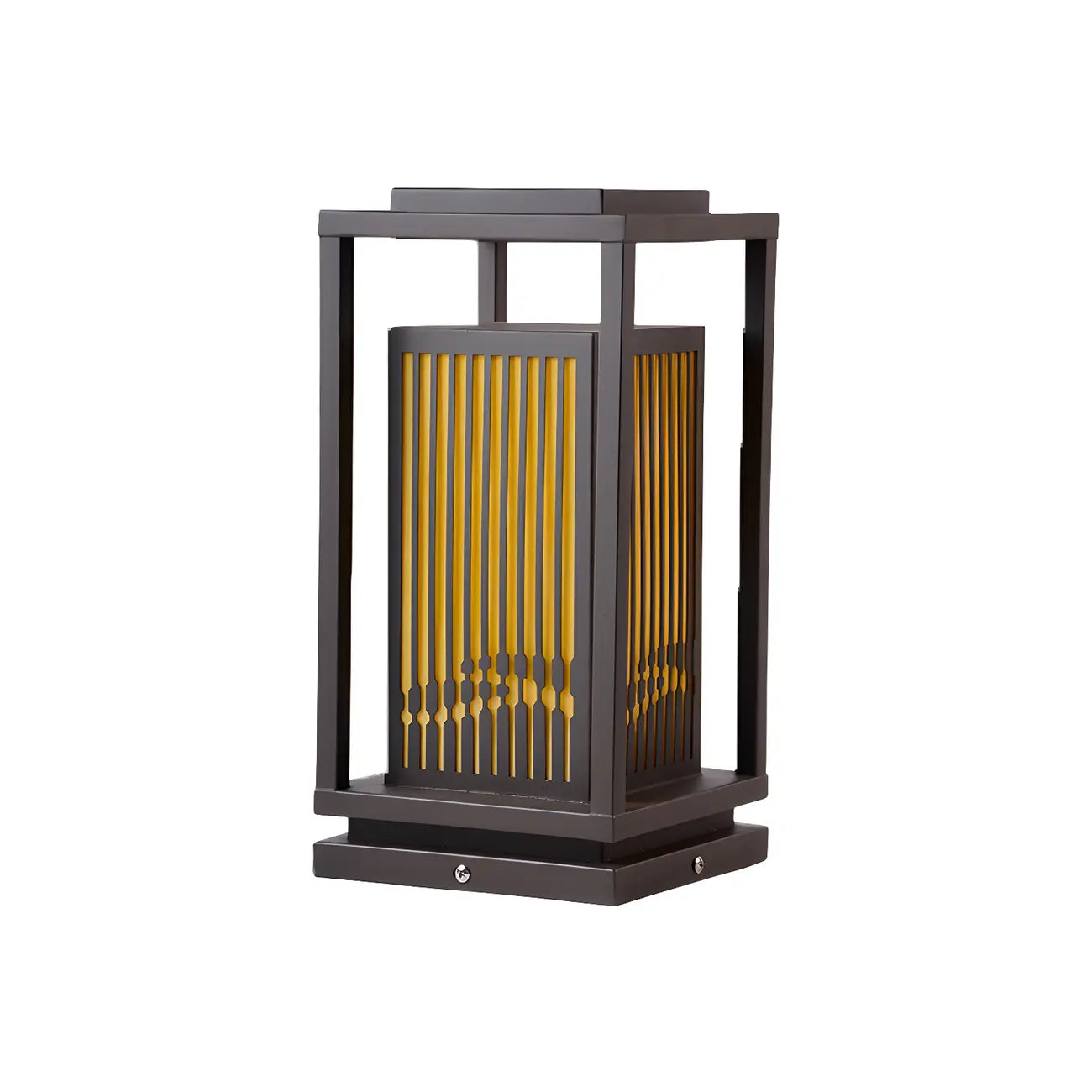 Lampe de poteau à rayures verticales en métal noir