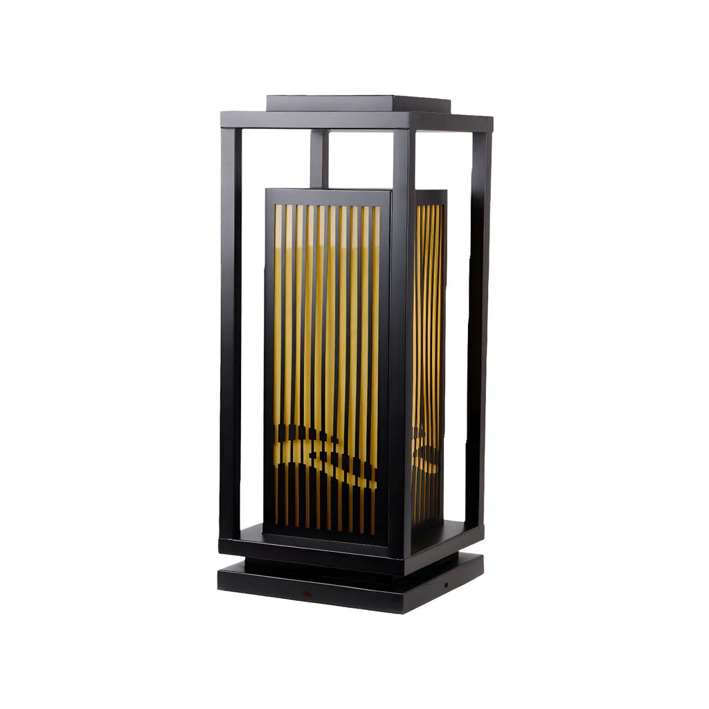 Lampe de poteau à rayures verticales en métal noir